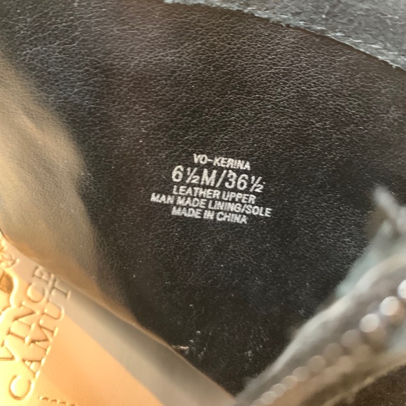 Vince Camuto Black Suede Peep Toe Booties - Picture 11 of 12